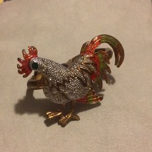 Betsey Johnson Rooster Double Ring